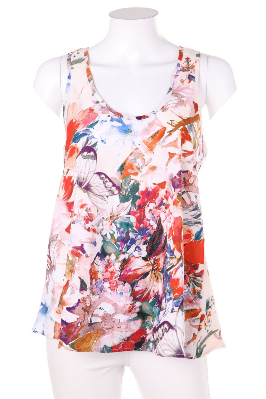 LUIGI BERTOLLI - Top, A-Line with Flower Print - M