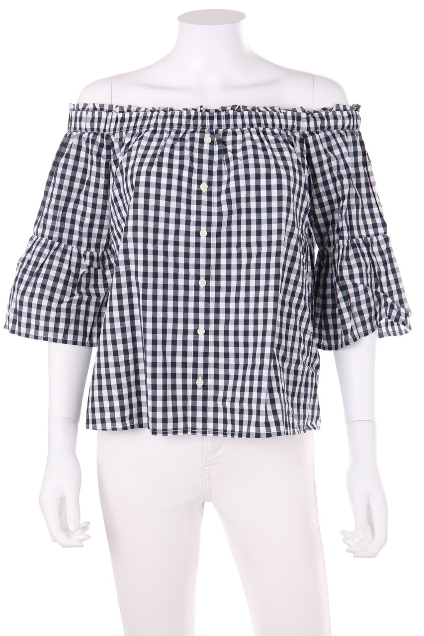 Abercrombie & Fitch - Off-the-shoulder blouse, Checked - S