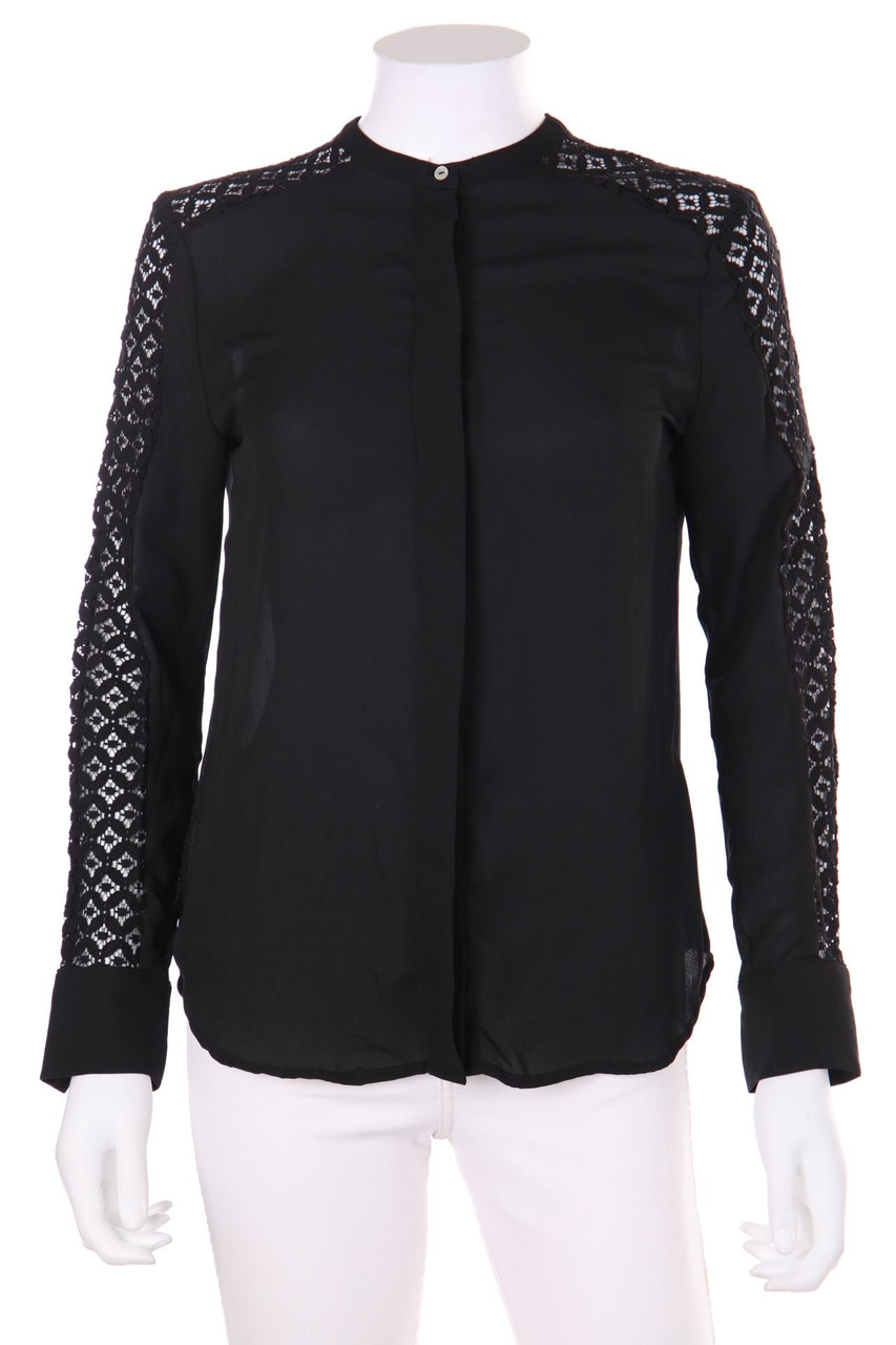 H&M - Hemd-Bluse mit Spitzen-Einsatz - D 34