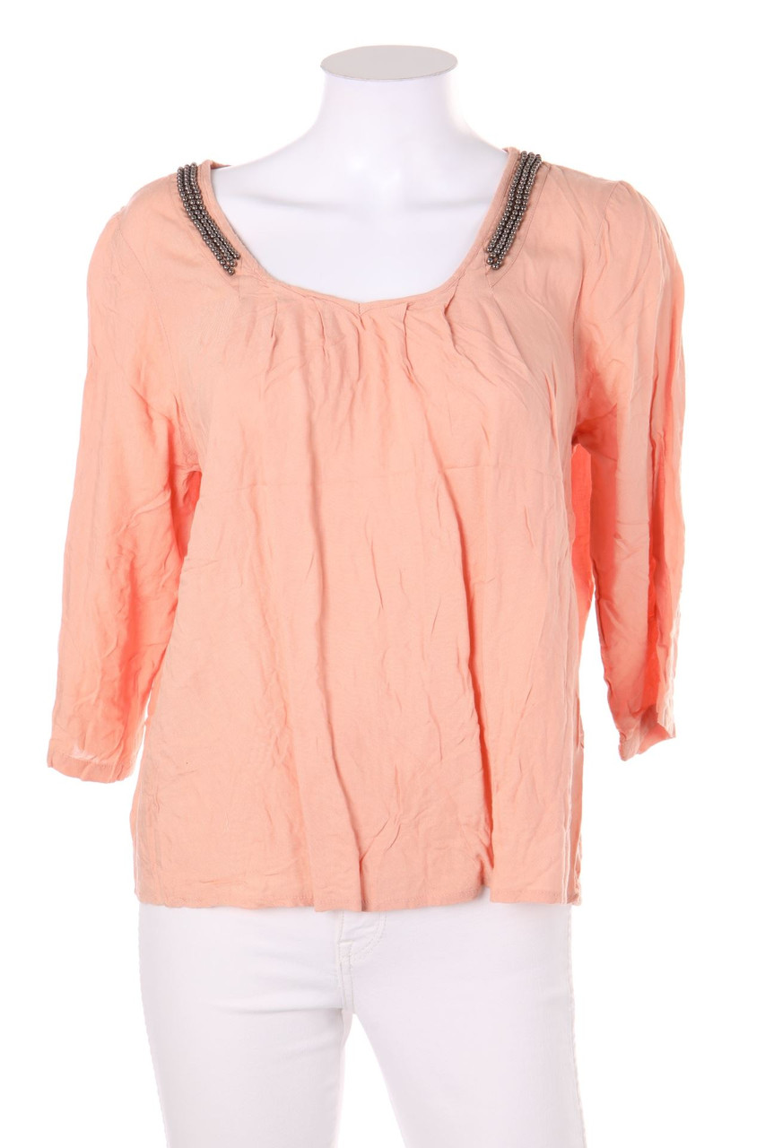 VERO MODA - Bluse mit 3/4-Ärmel mit Schmuckstein-Applikation - S