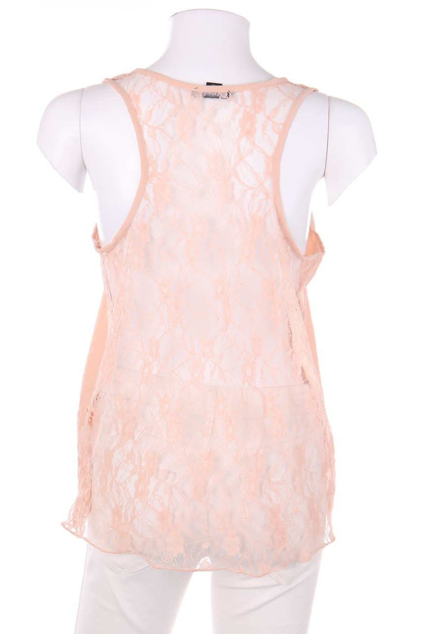 AMISU - Blusentop mit Spitzen-Einsatz - M