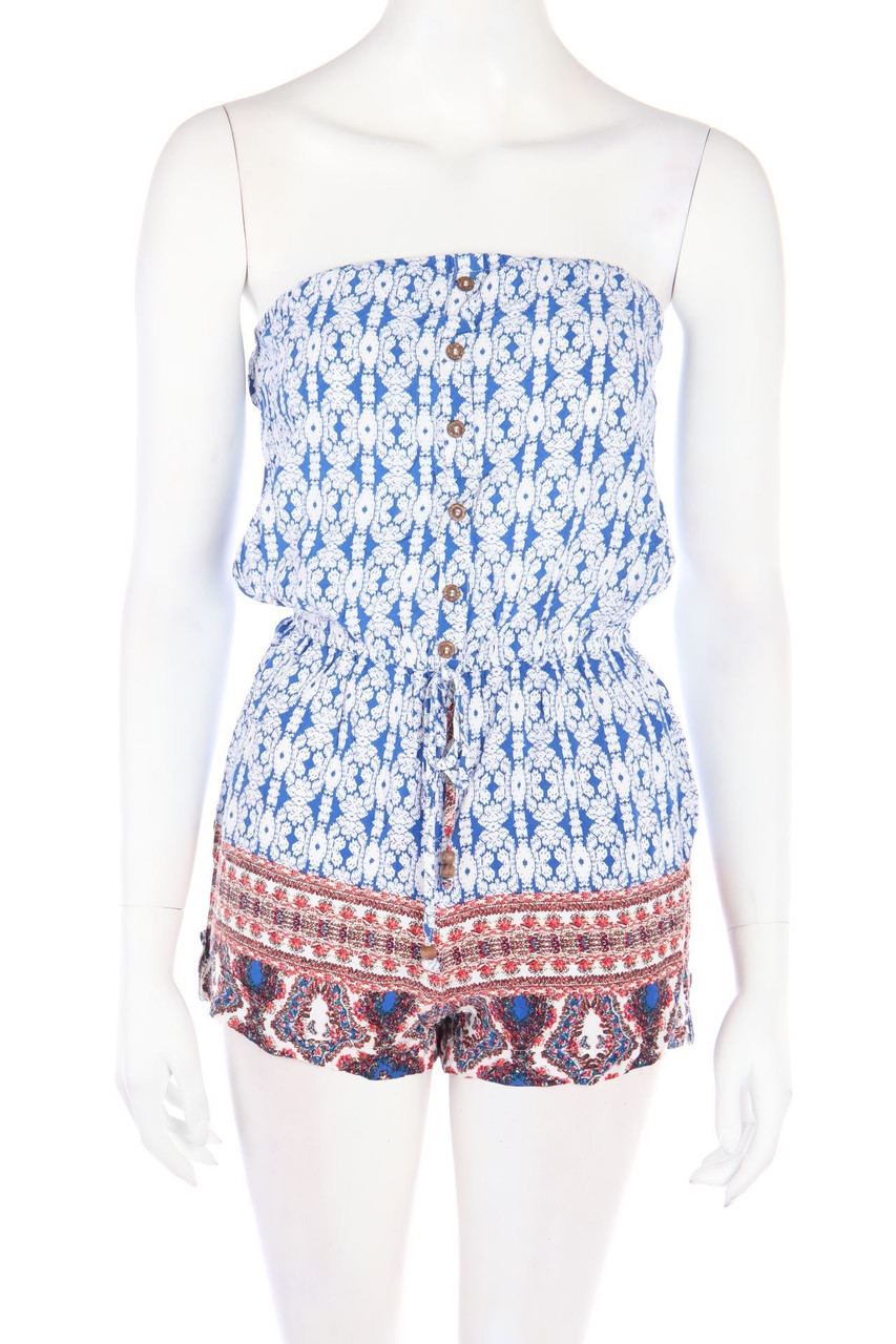 jennifer taylor - Bandeau-Playsuit aus Viskose mit Print - S