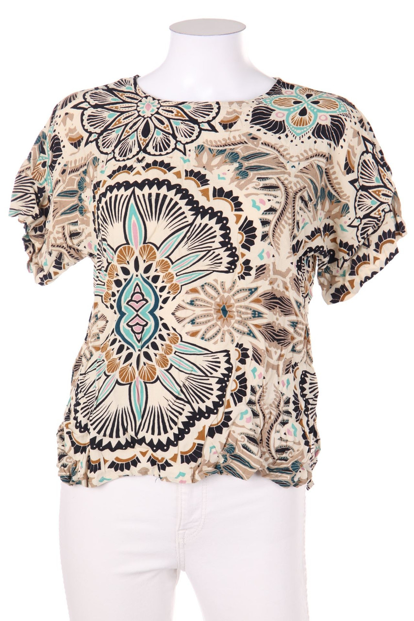 H&M - Kurzarm-Bluse aus Viskose mit floralem Muster - D 36