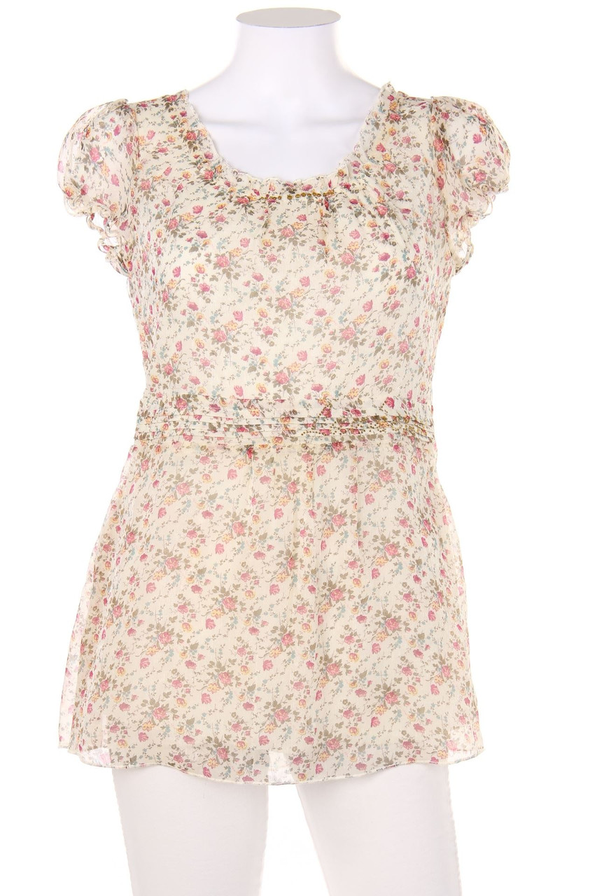 No Label - Shortsleeve Blouse with floral print - L