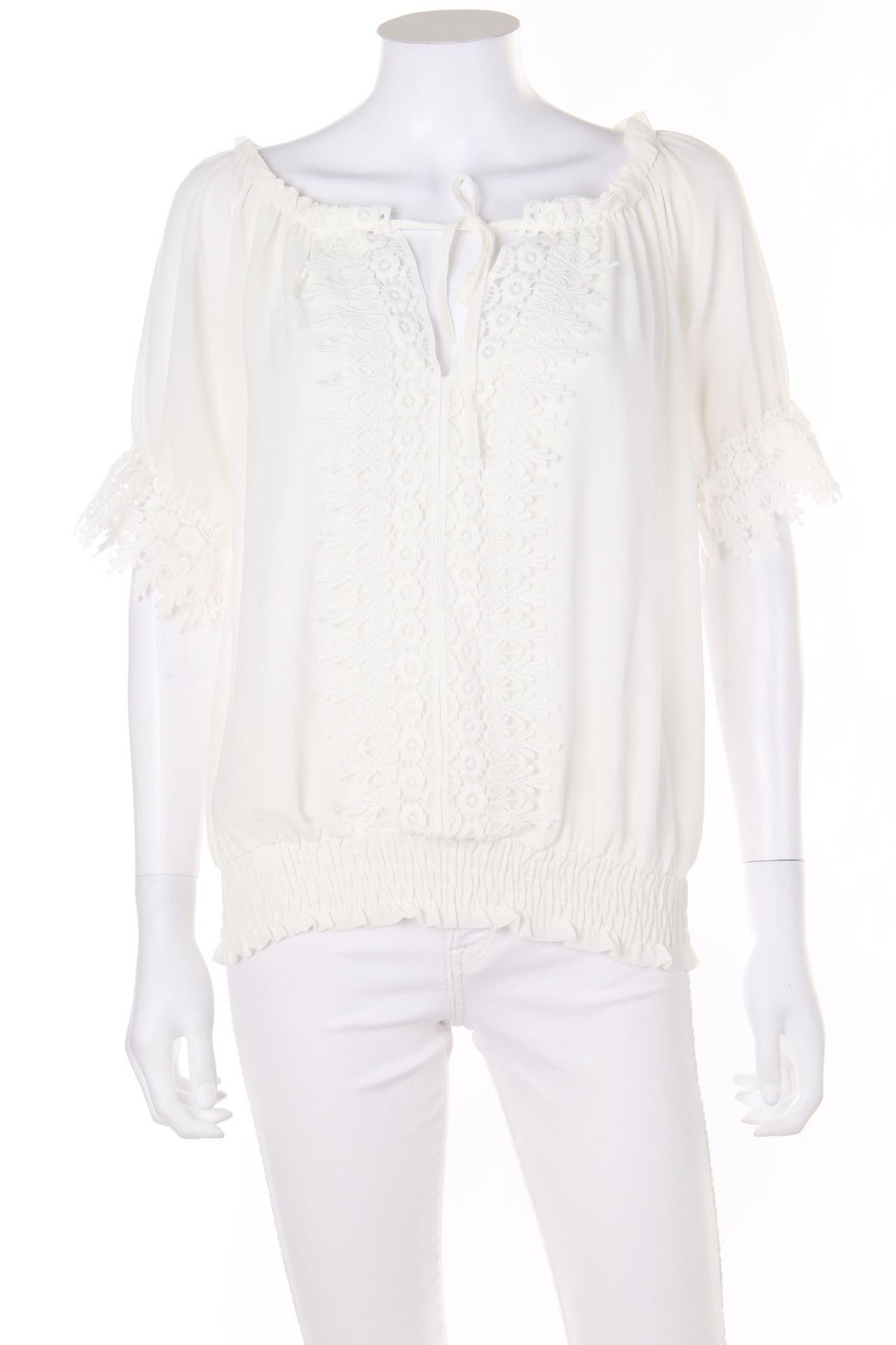 TODAY - Off-the-shoulder blouse with Lace Insert - S