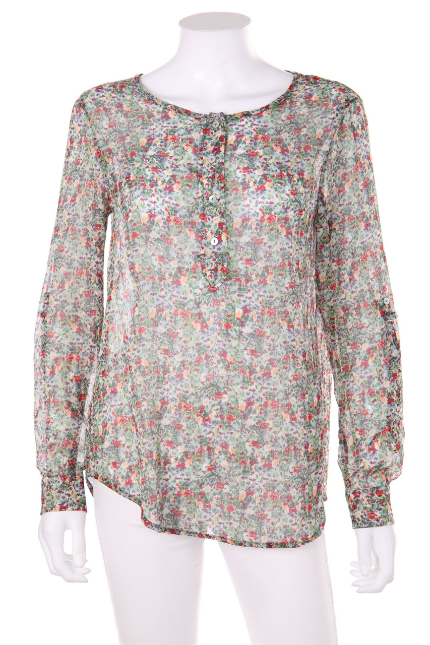 MANGO - Chiffon-Bluse mit Blumen-Print - S