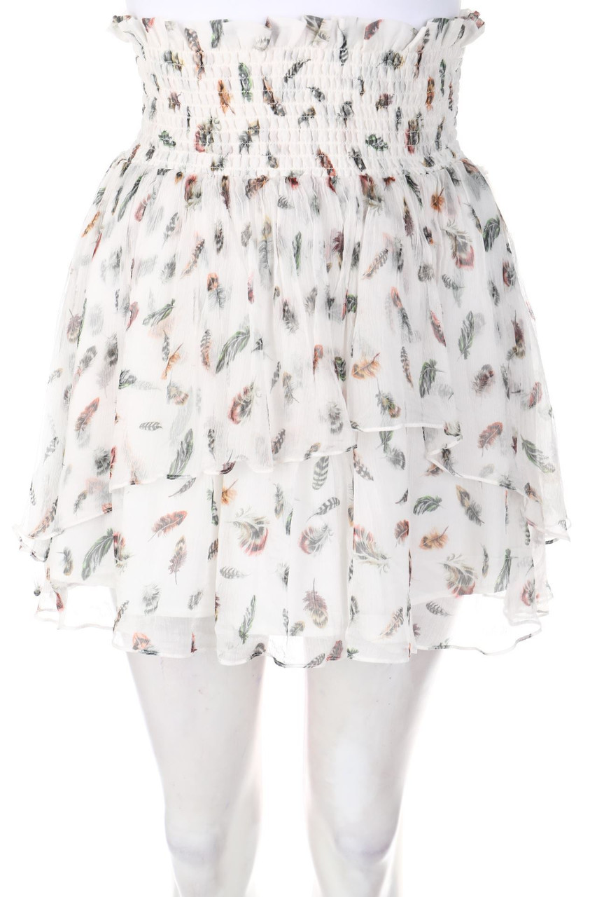 The Kooples - Silk Mini-Skirt, Layer Look with Print - S