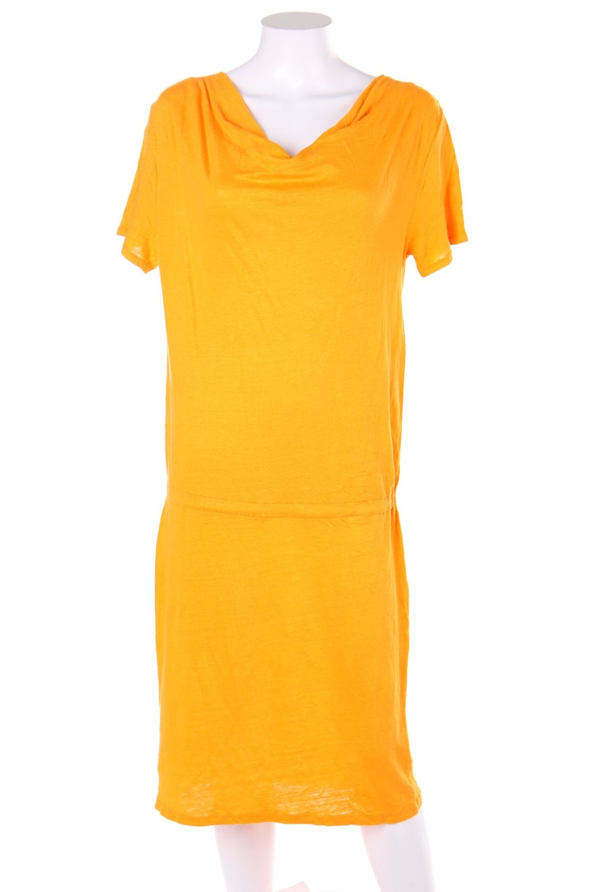 KOOKAI - Leinen-Shift-Kleid mit Wasserfall-Ausschnitt - D 40