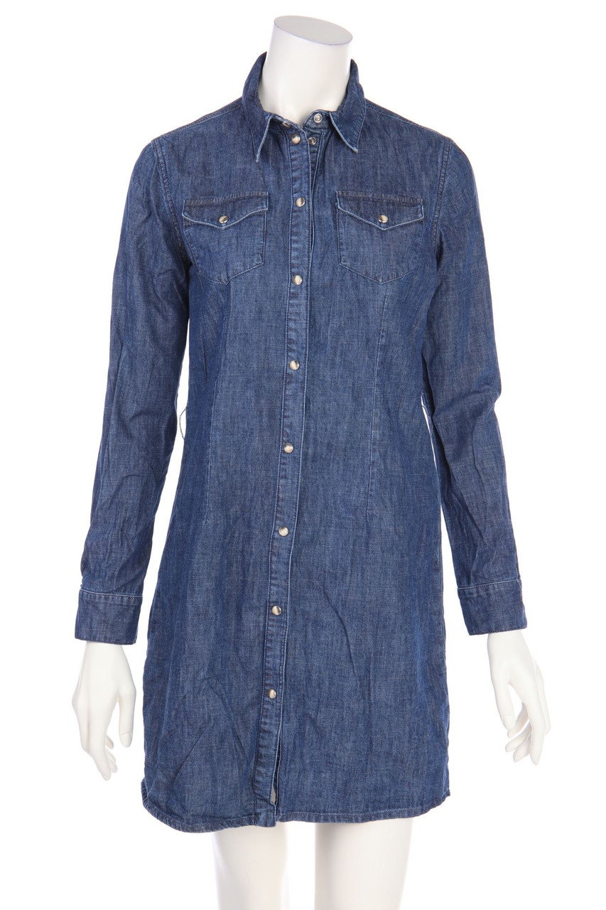 maje - Denim Dress with Patch Pockets - D 40