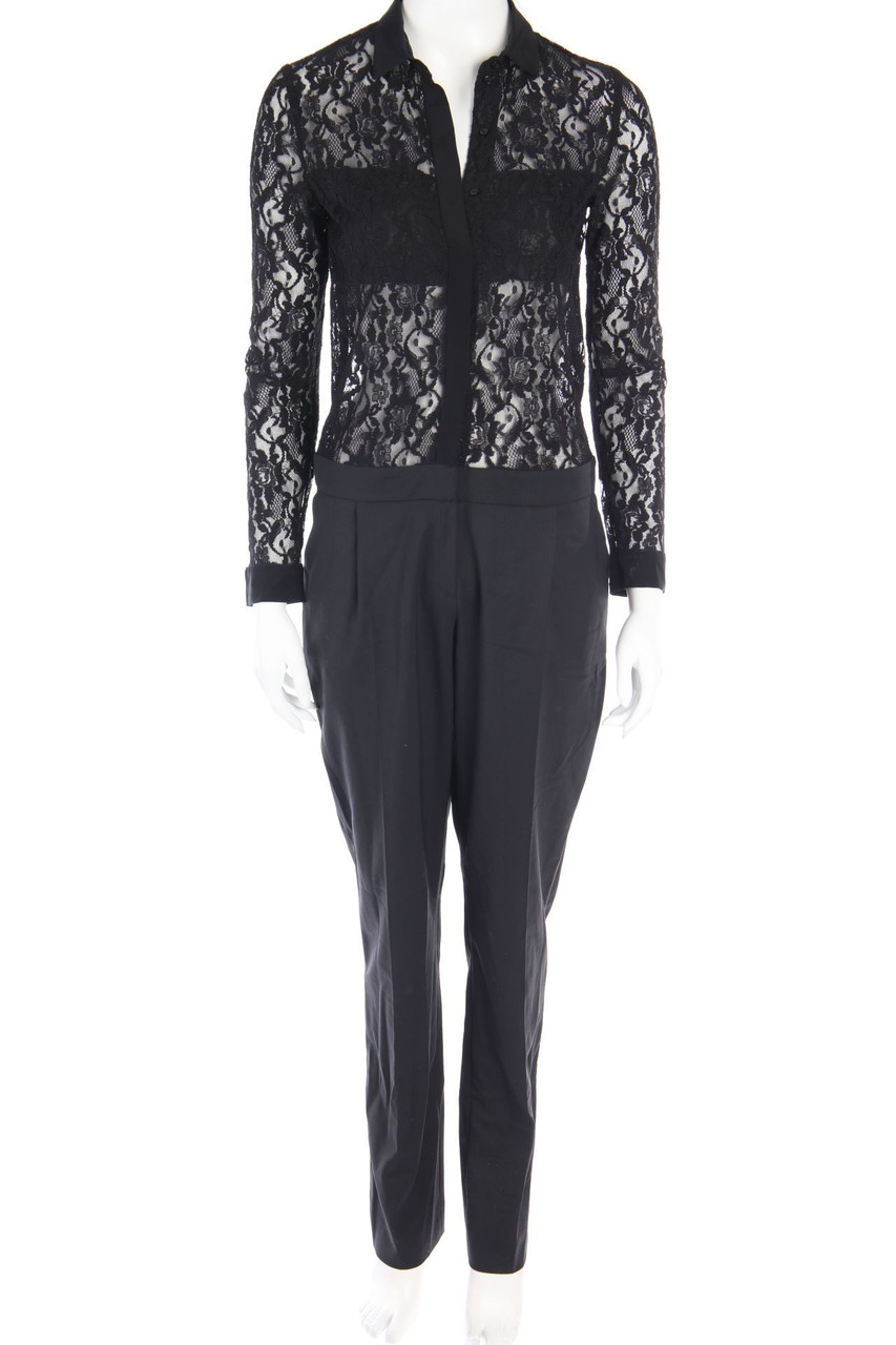 maje - Jumpsuit, Virgin Wool Mix with Lace - D 36