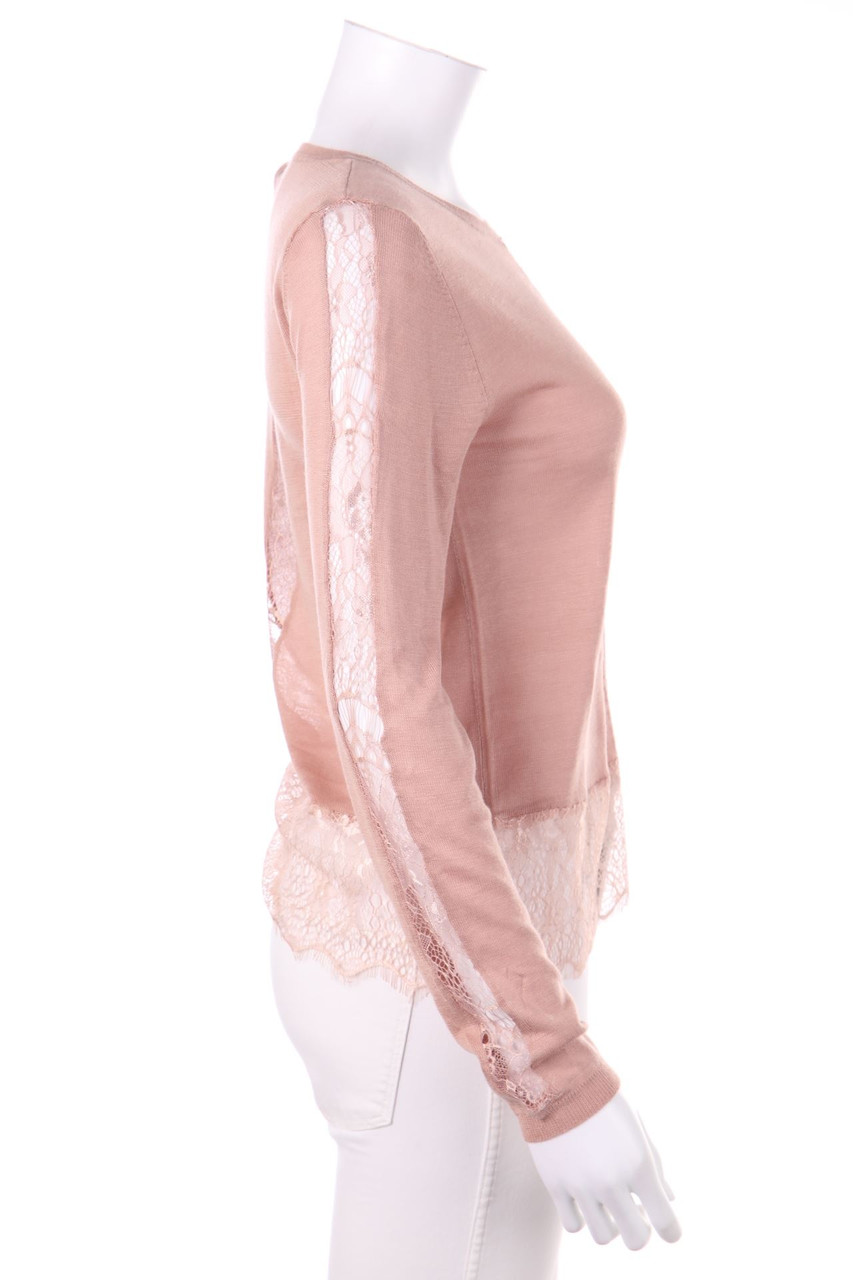 zebra - Pullover with Lace Insert - S