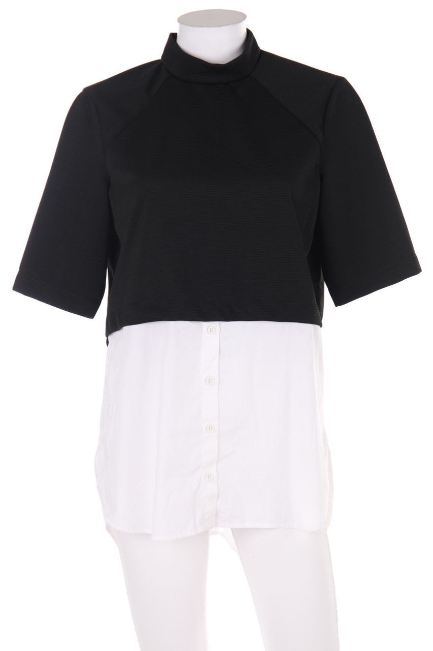 Noisy May - Kurzarm-Bluse im Layer Look - M