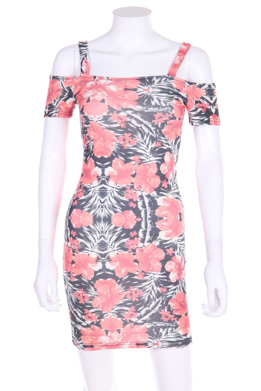 zebra - Dress with Cut-outs with floral print - S