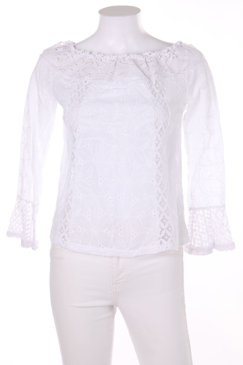 No Label - Off-the-shoulder blouse with Lace Insert - S