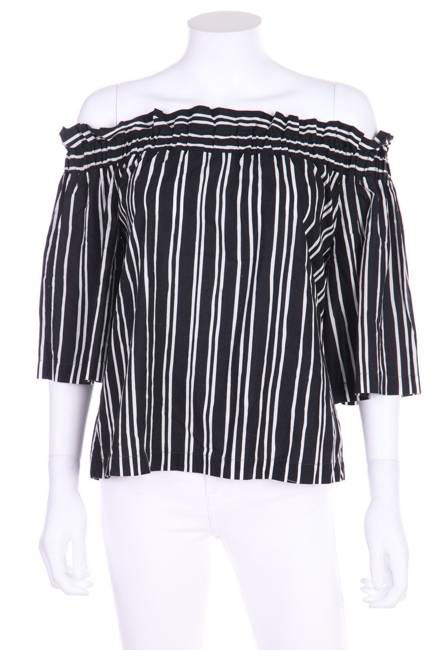 H&M - Oversize-Carmen-Bluse mit Streifen - D 34