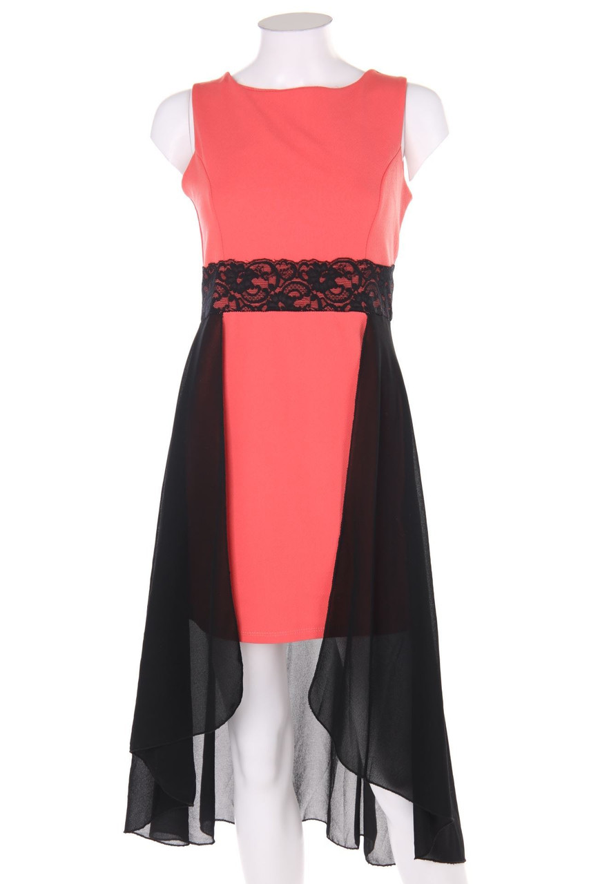 No Label - Vokuhila-dress, Layer Look with Chiffon - S