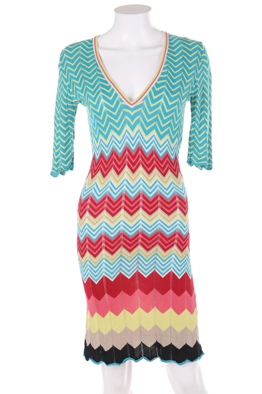 ana alcazar - Dress with Chevron Stripes with 3/4-Sleeves - D 36