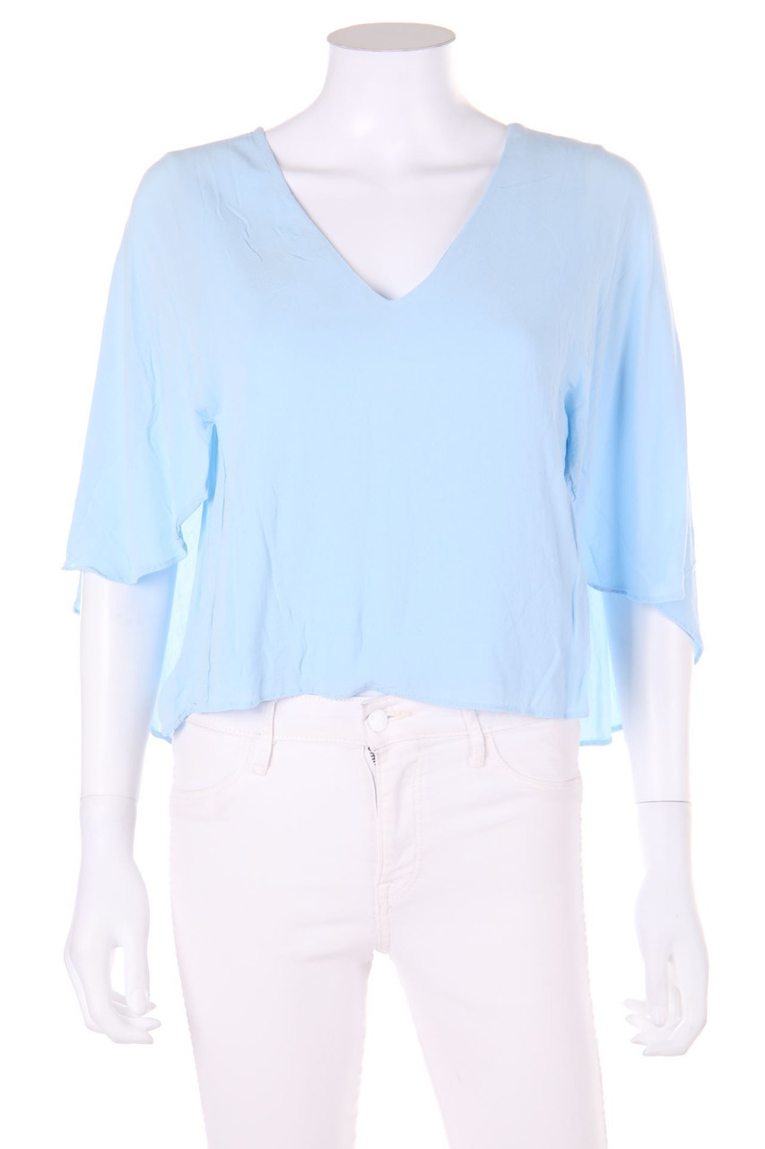 ZARA WOMAN - Kurzarm-Bluse mit Volants - XS
