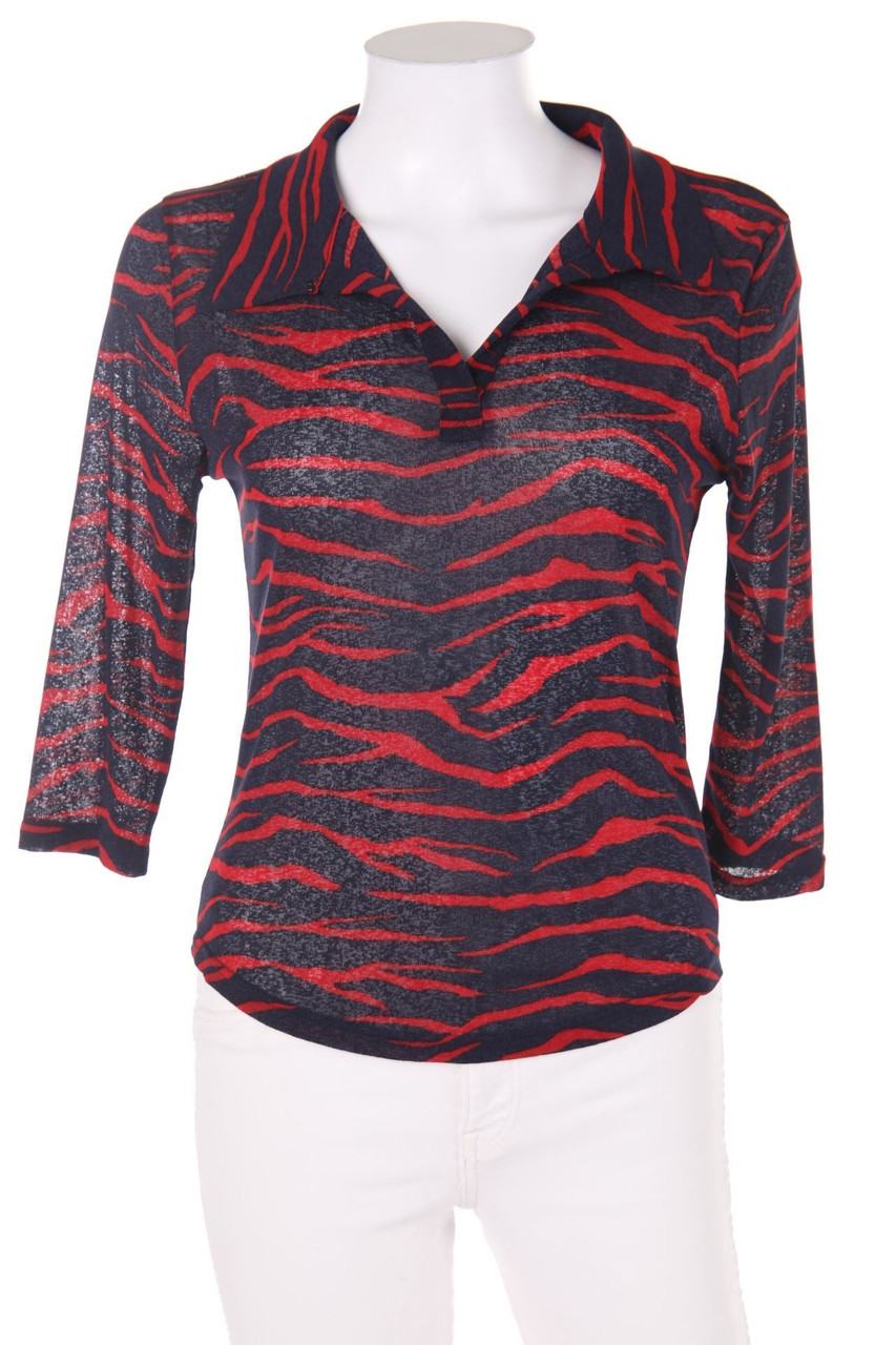 No Label - Patterned Blouse with 3/4-Sleeves - D 36