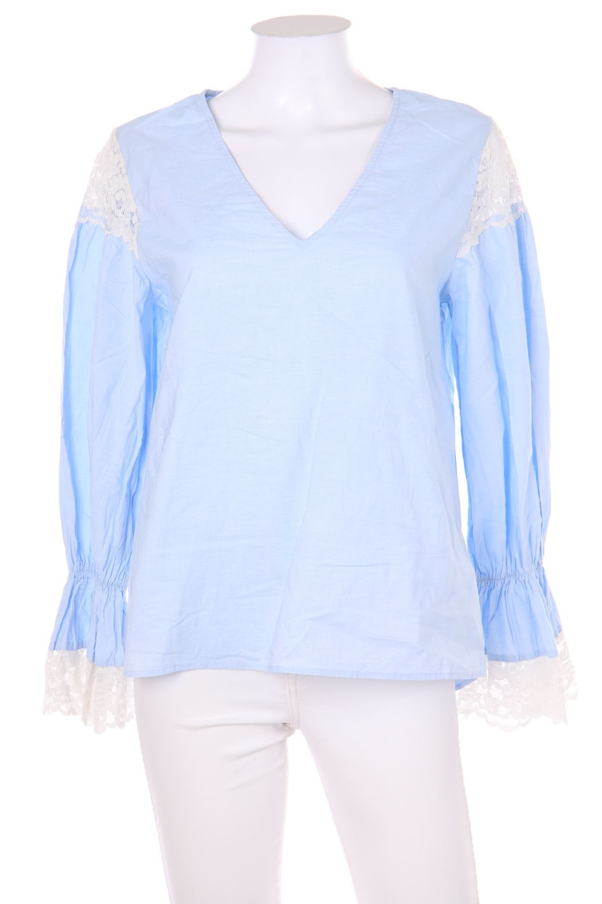 ZARA - Bluse mit Spitzen-Einsatz - L