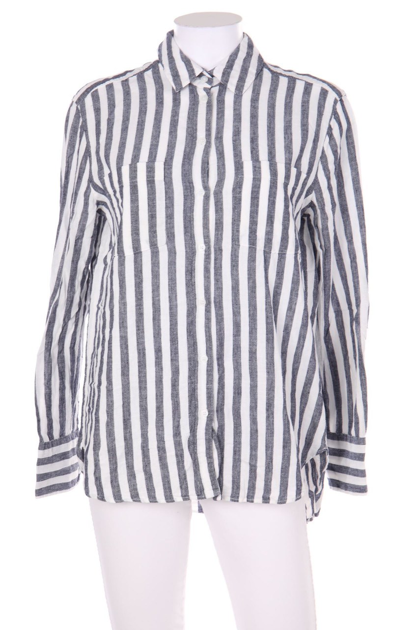 H&M LOGG - Bluse aus Leinen-Mix mit Streifen - D 34