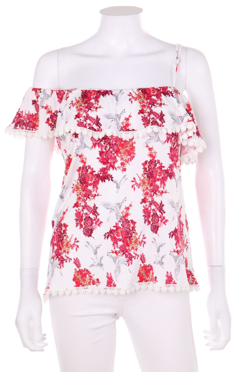 No Label - Print-Top with Volants - S
