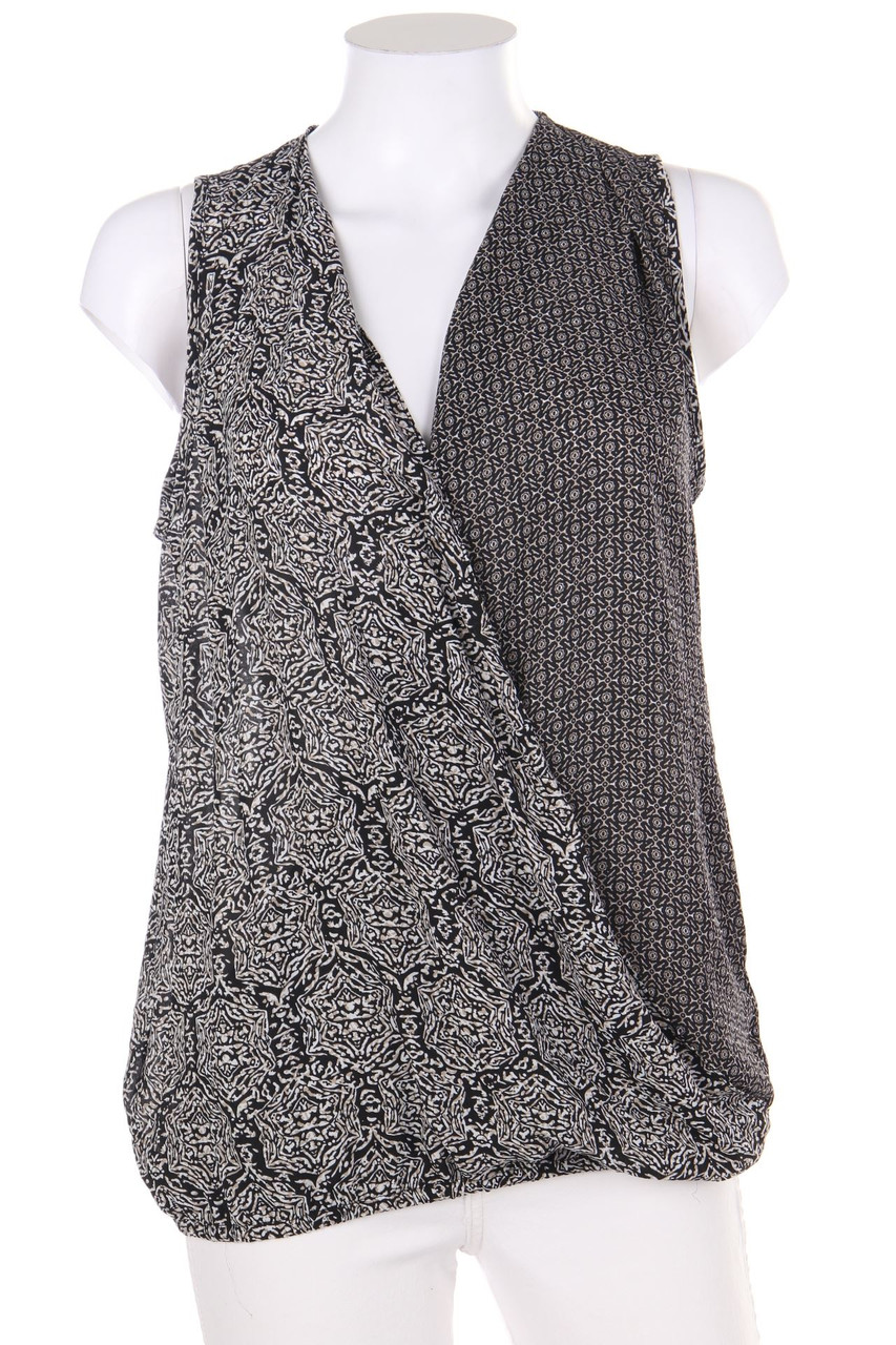 flame - Blusentop in Wickel-Optik mit Gummizug - S