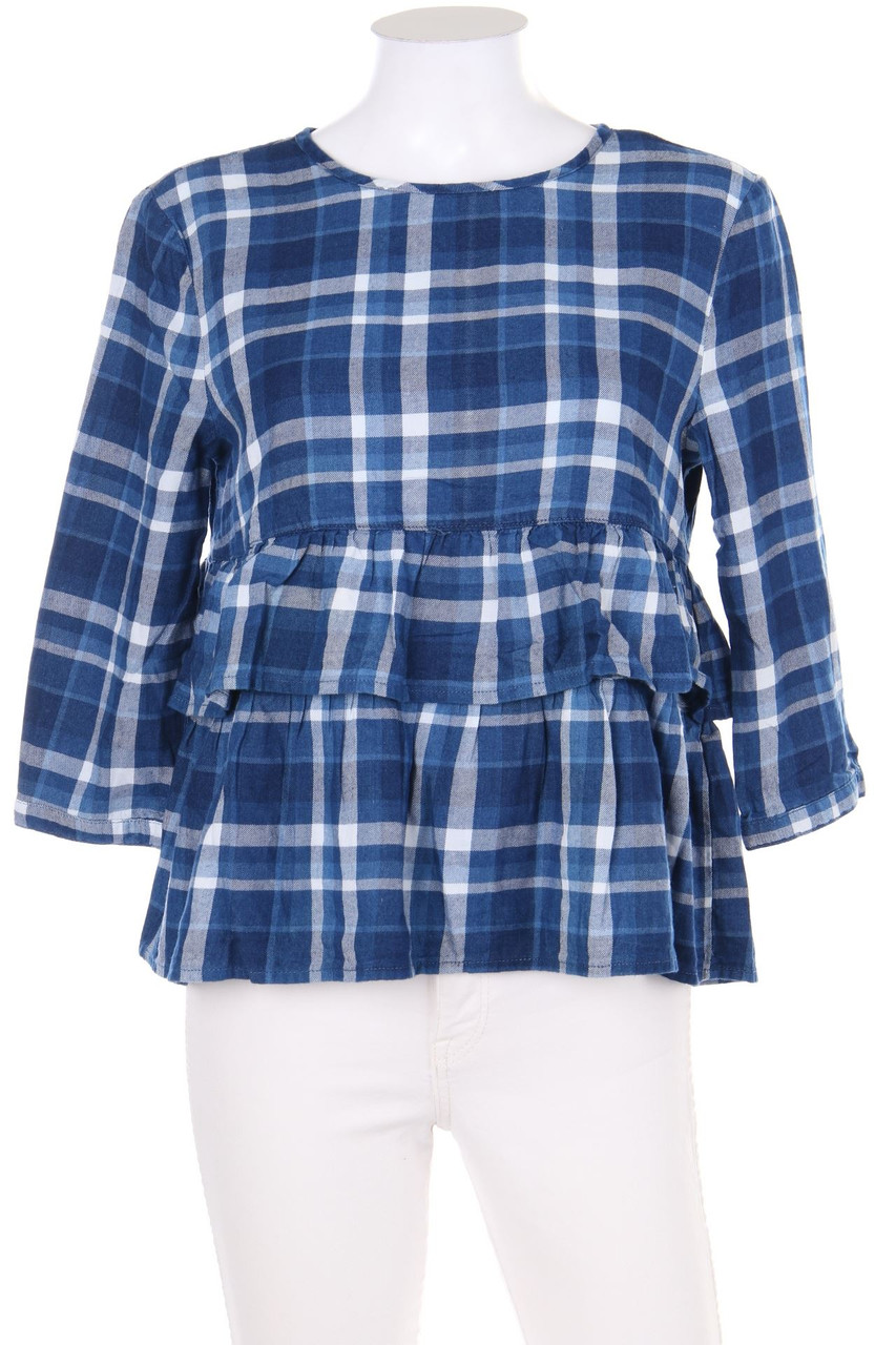 ONLY - Bluse mit 3/4-Ärmel mit Karo-Muster - D 36