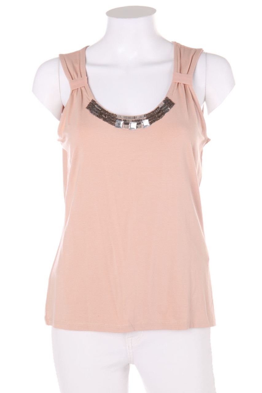 comma - Tanktop mit Schmuckstein-Applikation - D 38