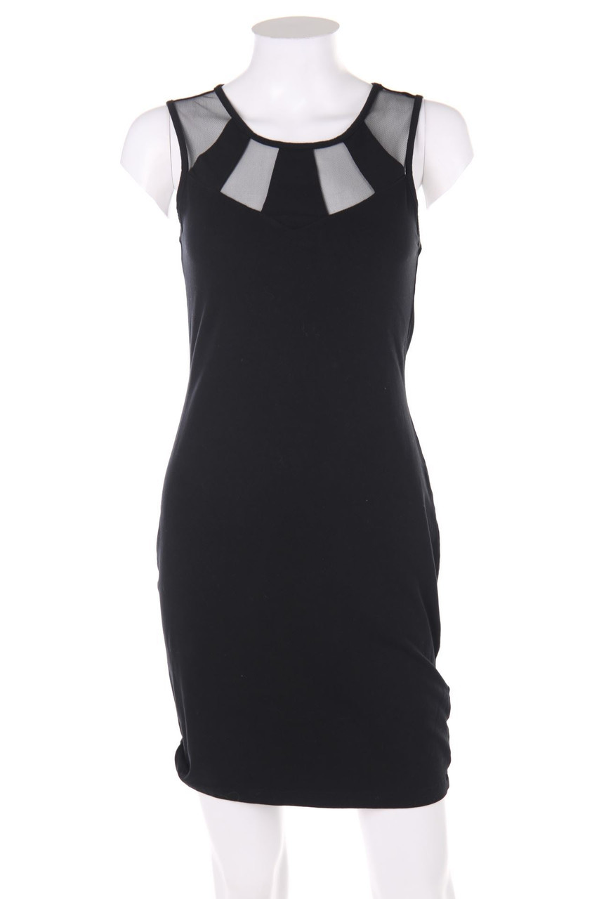 Ohne Label - Kleid aus Jersey mit Mesh-Einsatz - D 34-36