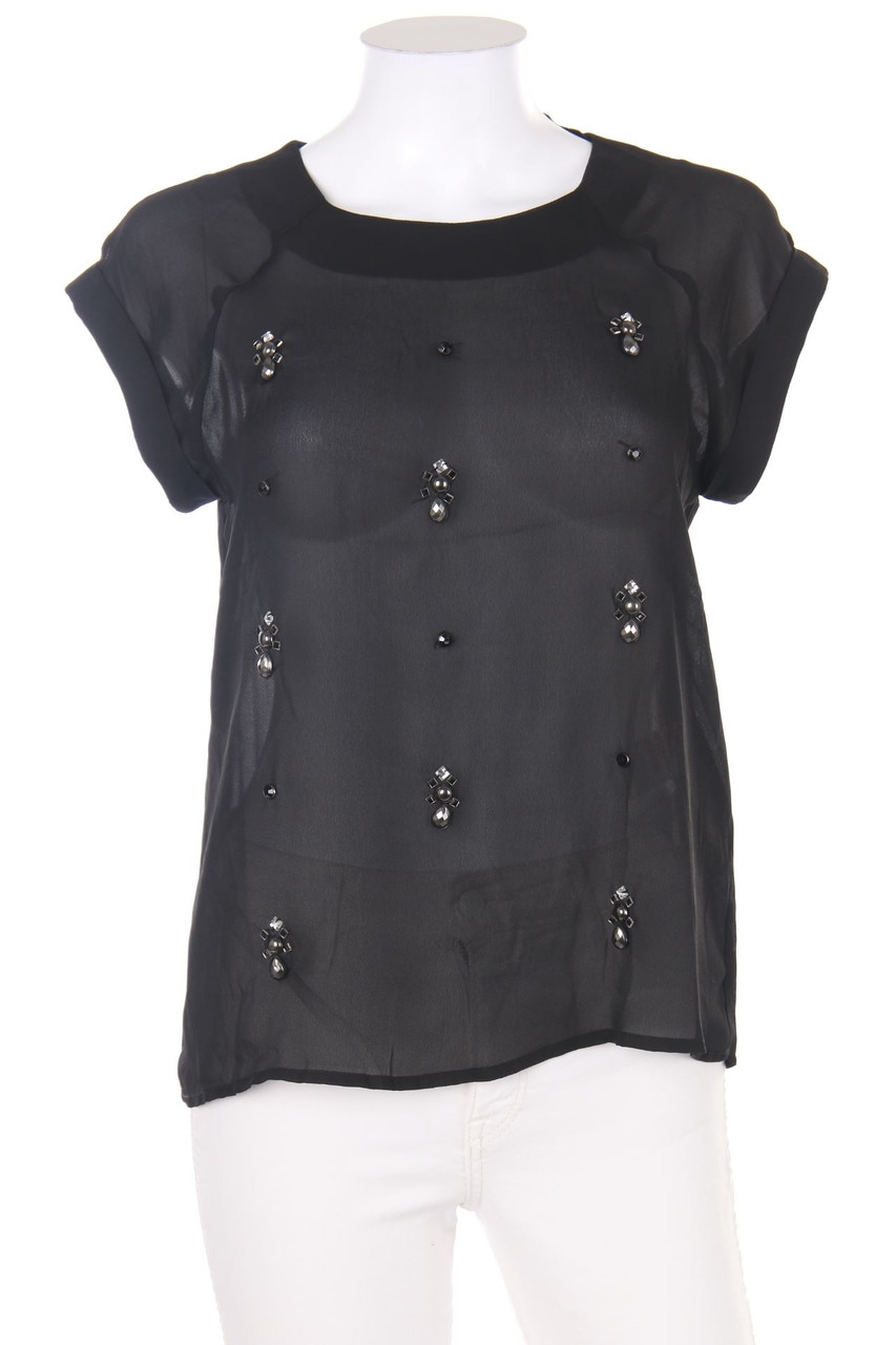 ANNA FIELD - Shortsleeve Blouse with Jewelry Stones - D 36