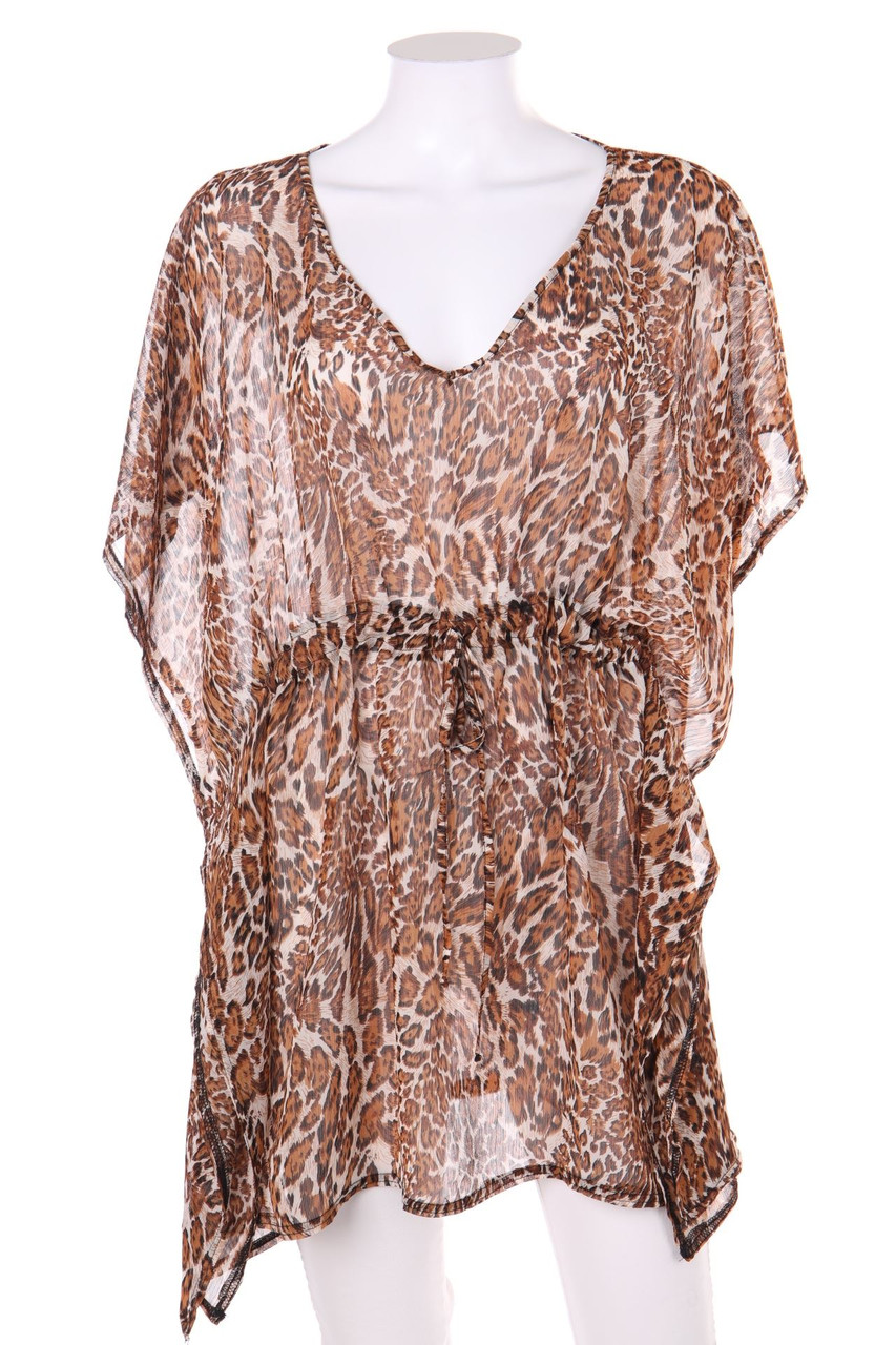 AMISU - Tunika-Bluse mit Animal-Print - S