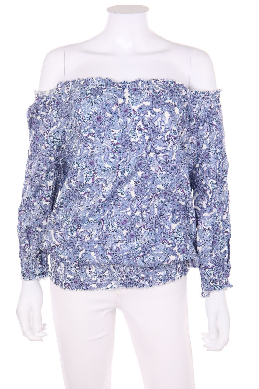 No Label - Off-the-shoulder blouse with Paisley Print - D 40