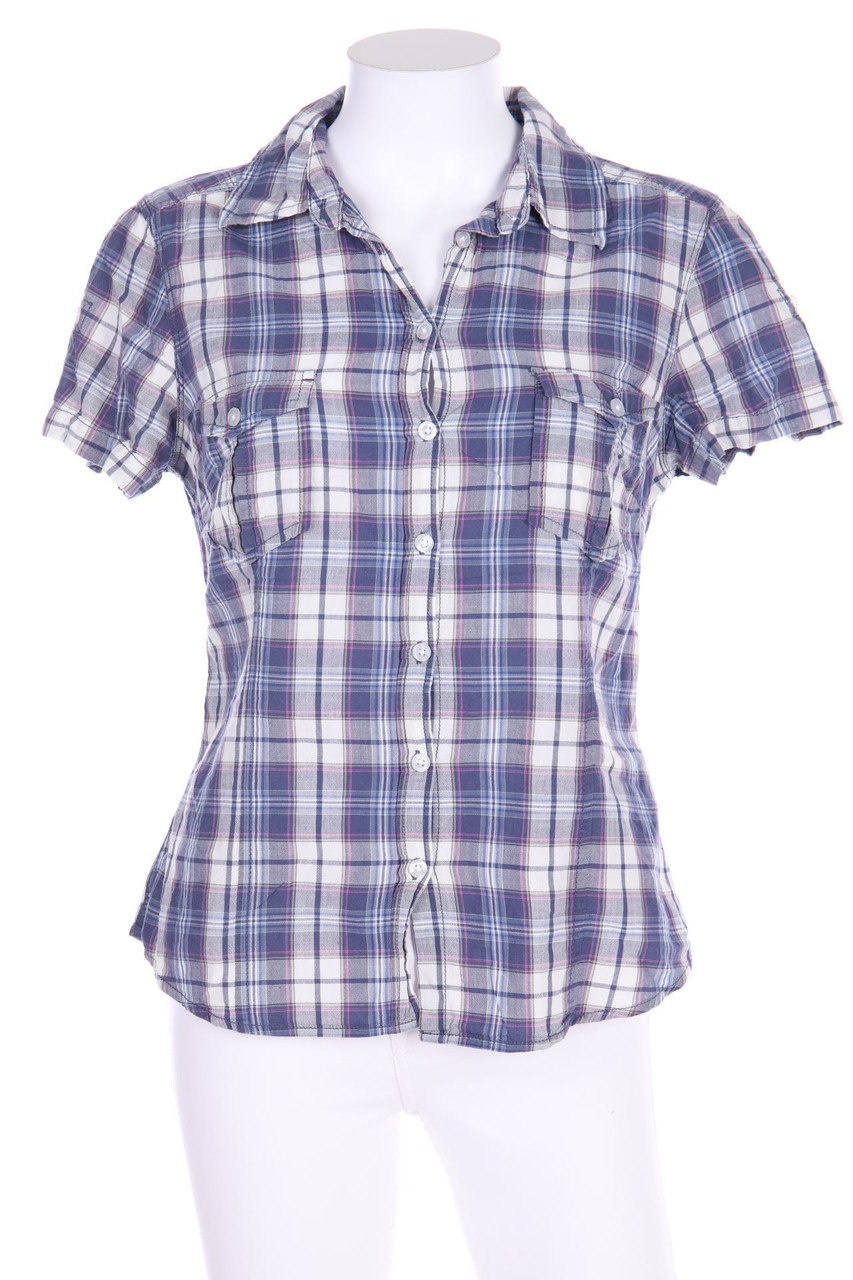 H&M LOGG - Hemd-Bluse mit kurzem Ärmel - D 40