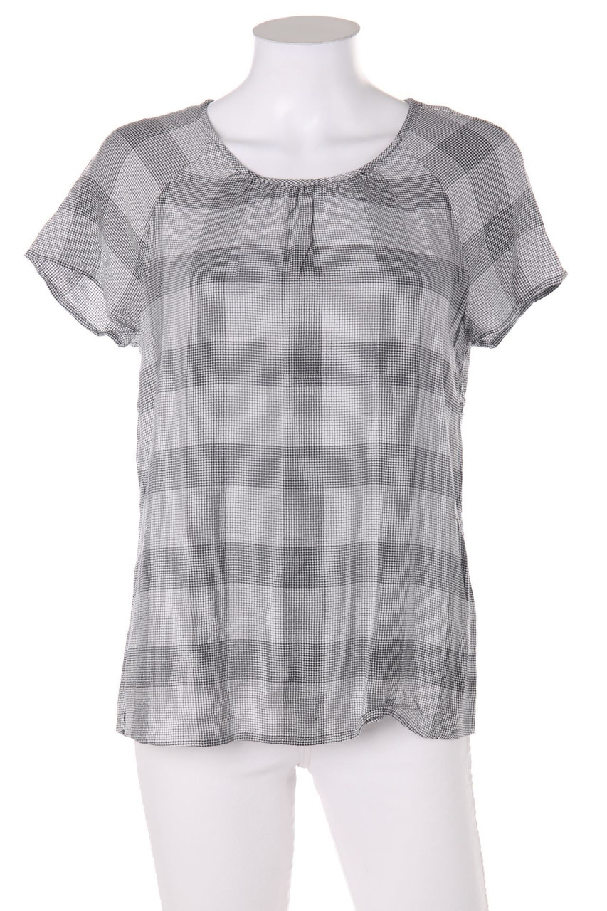 Street One - Kurzarm-Bluse mit Karo-Muster - D 36