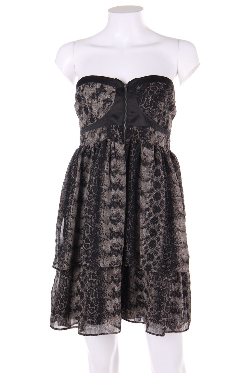 AMISU - Bandeau-Kleid mit Animal-Print - D 40