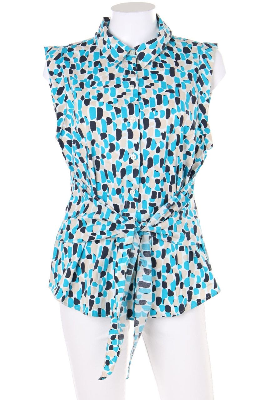 ANN TAYLOR - Sleeveless Shirt Blouse to tie with Pattern - D 38-40