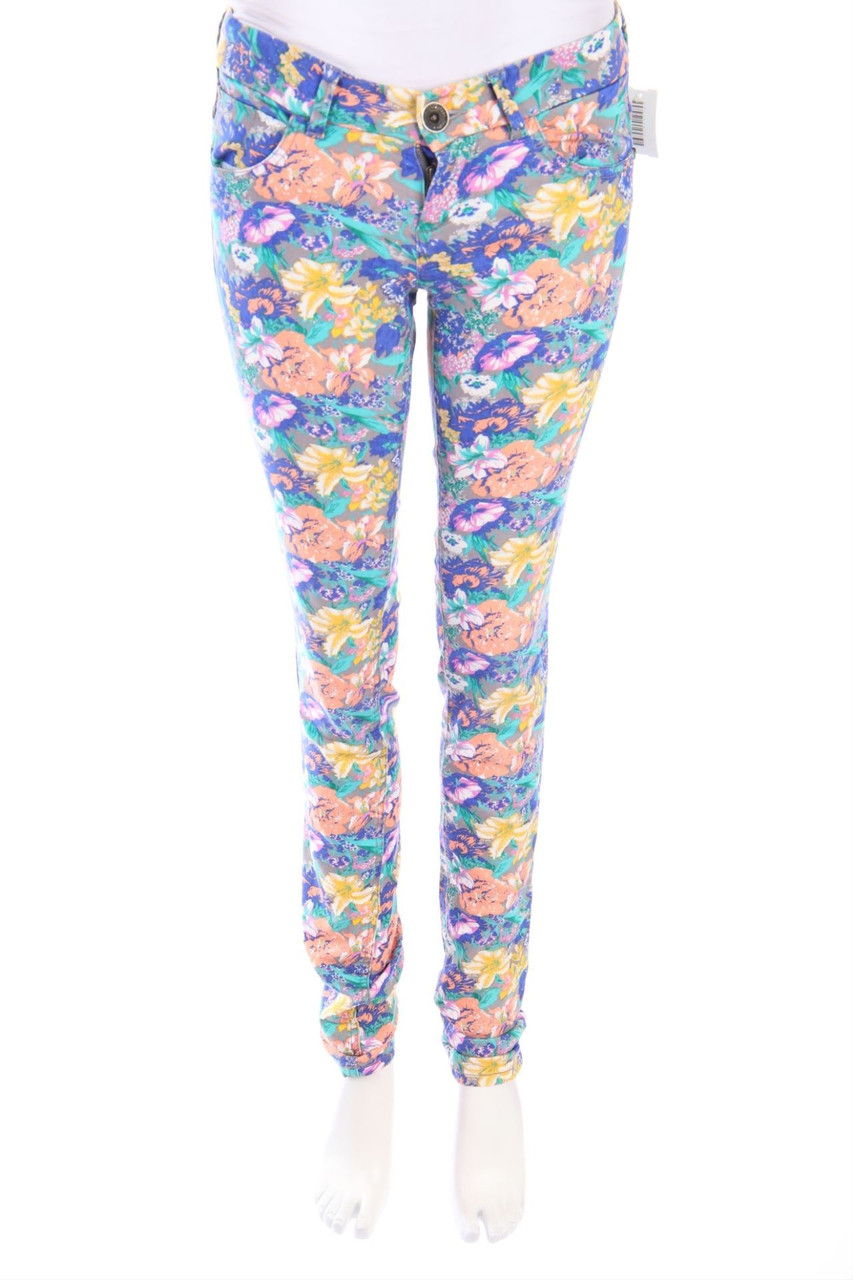 SECONDHAND - Skinny-Jeans mit floralem Muster - W27