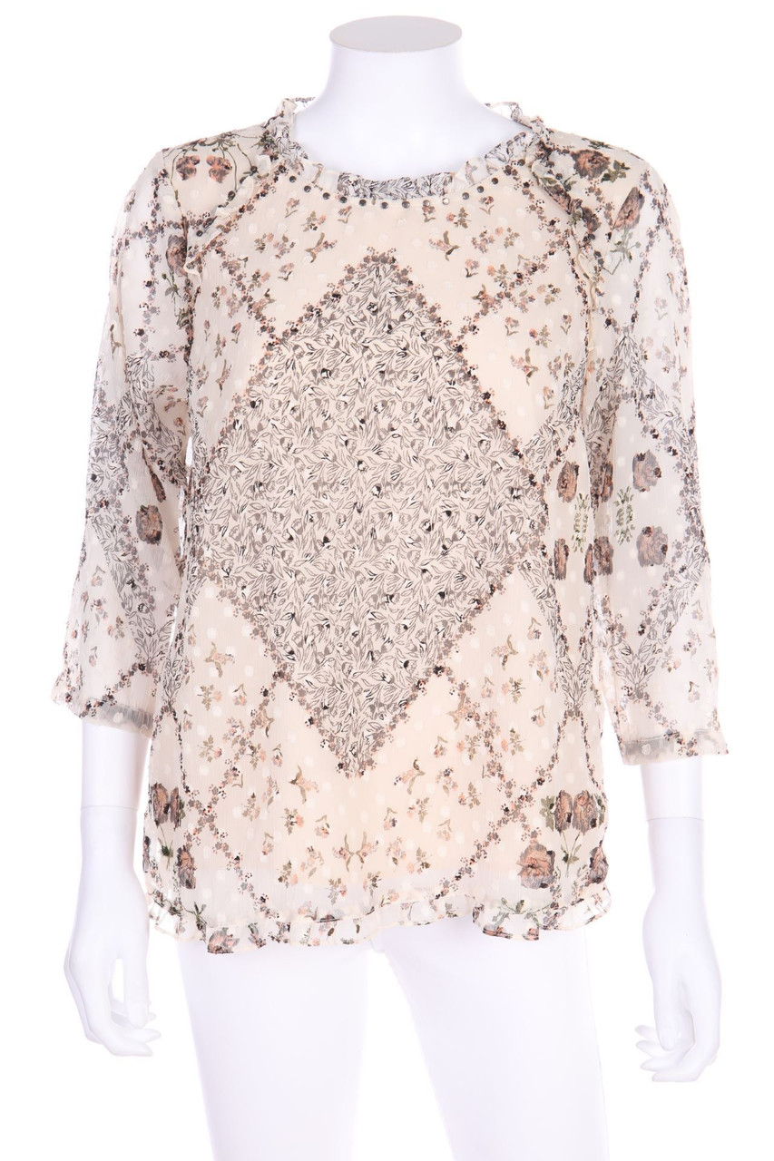 VERO MODA - Bluse mit 3/4-Ärmel mit floralem Muster - M