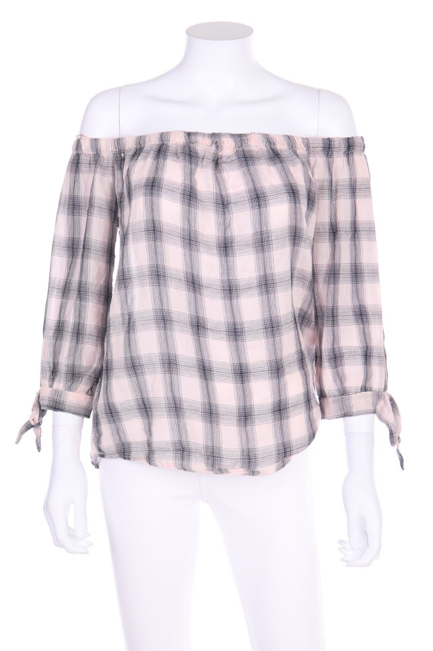 TALLY WEiJL - Off-the-shoulder blouse, Checked - L