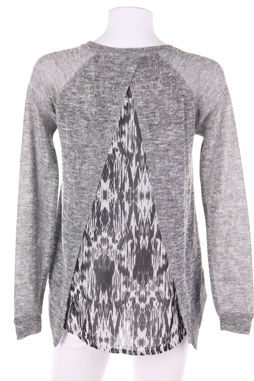 AMISU - Strick-Pullover im Layer Look mit Print - XS