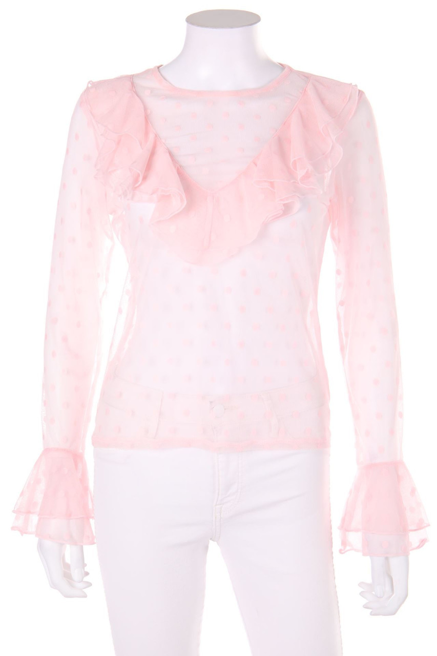 H&M DIVIDED - Bluse aus Mesh mit Volants - M