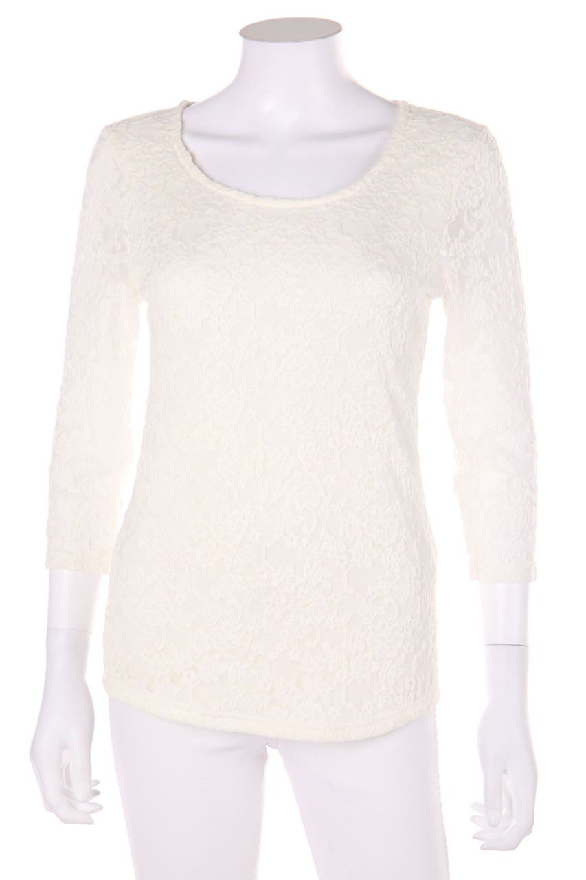 AMISU - 3/4-Arm-Shirt aus Spitze - M