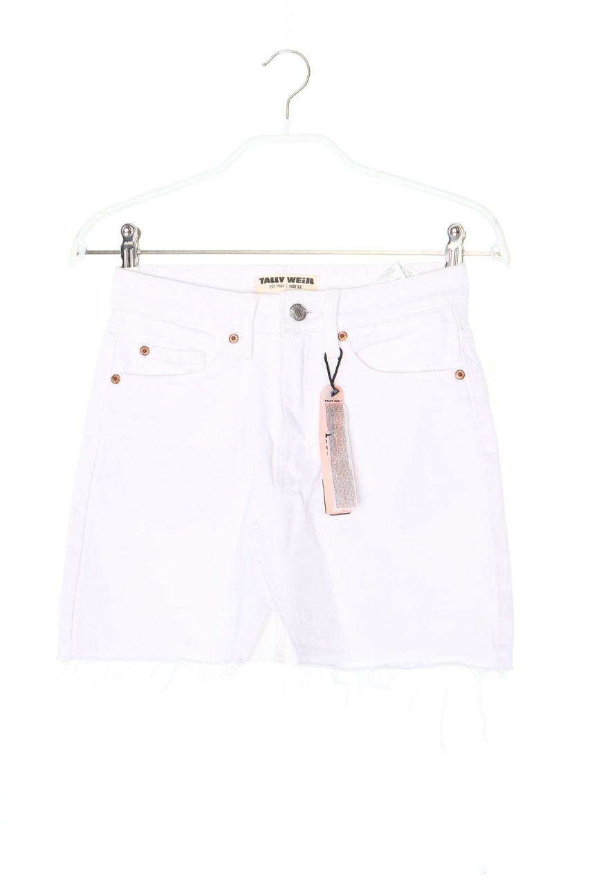 TALLY WEiJL - Denim Skirt with Fringes - D 32