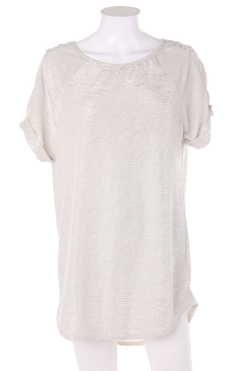 RIVER ISLAND - Oversize-Kurzarm-Shirt mit Metallic-Effekt - D 38