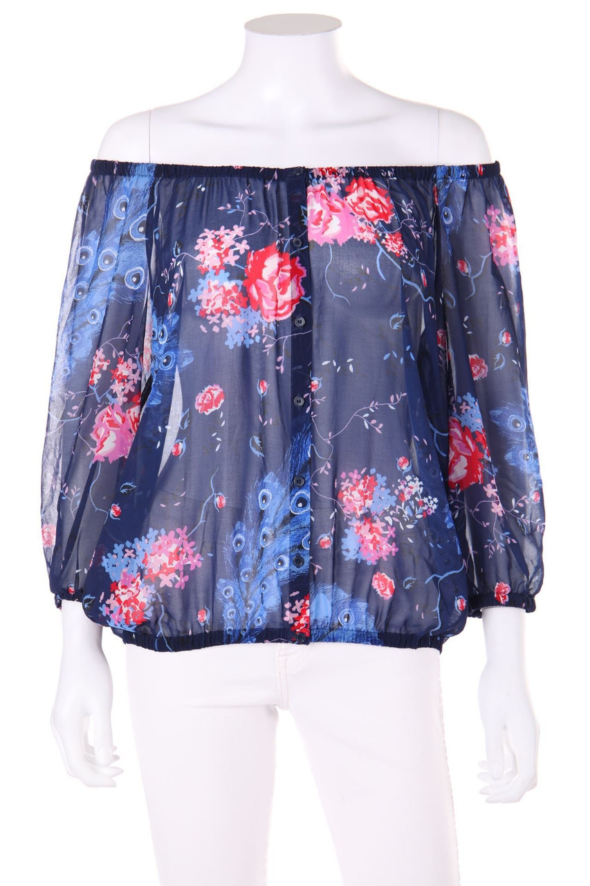 H&M DIVIDED - Carmen-Bluse mit floralem Muster - D 36