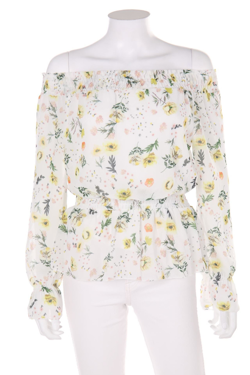 NEW COLLECTION - Carmen-Bluse mit floralem Muster - M