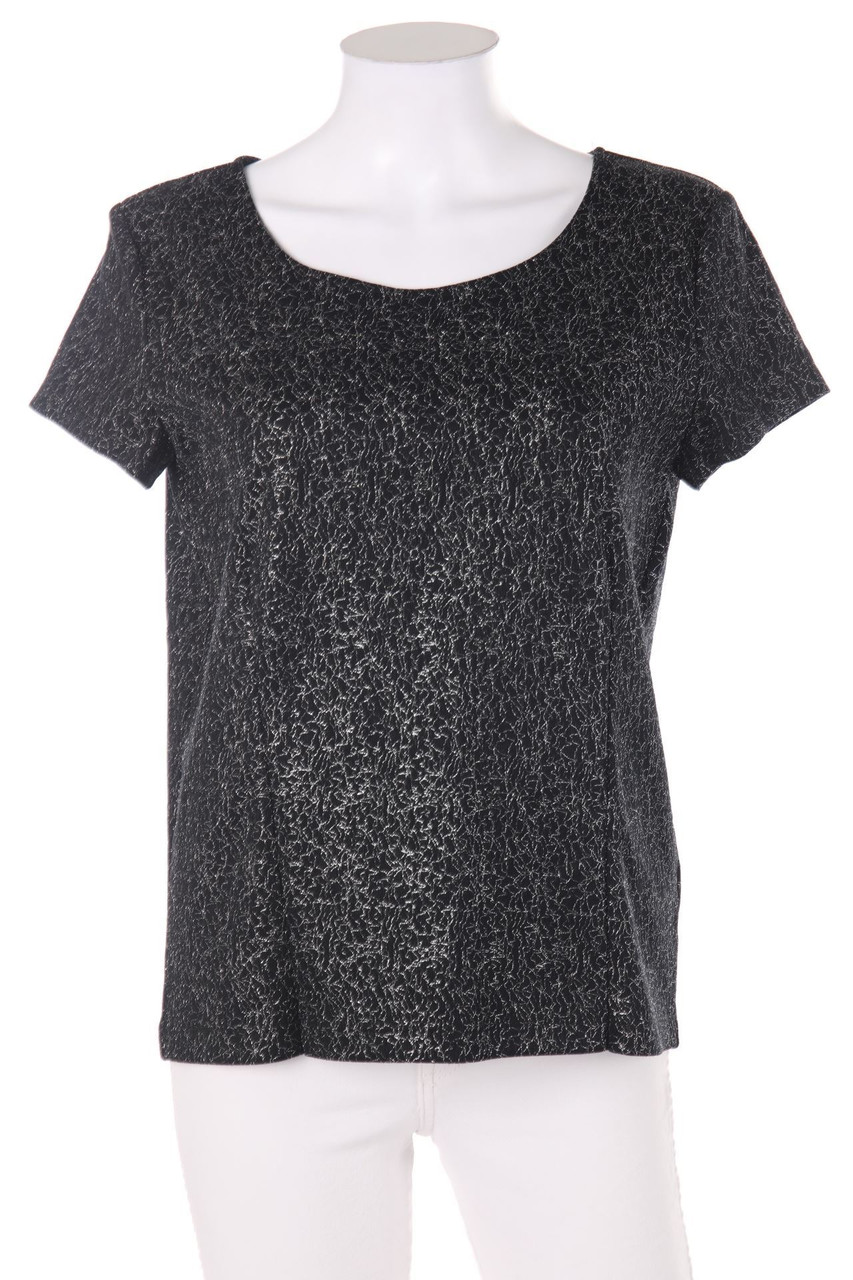 SOAKED IN LUXURY - Kurzarm-Bluse mit Metallic-Effekt - M