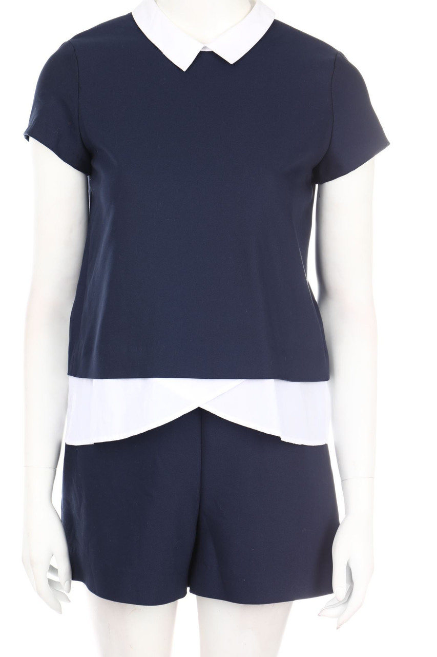 ZARA TRF - Playsuit im Layer Look mit Kragen - M