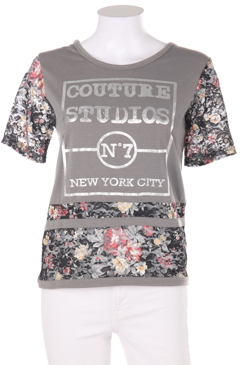 VERT de RAGE - Kurzarm-Shirt mit Spitzen-Einsatz - M